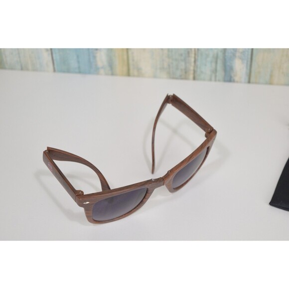 BACARDI Rum Sunglasses Compact Folding Woodgrain Plastic Glasses - Picture 4 of 15